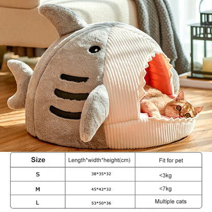 Soft Shark Cat Bed