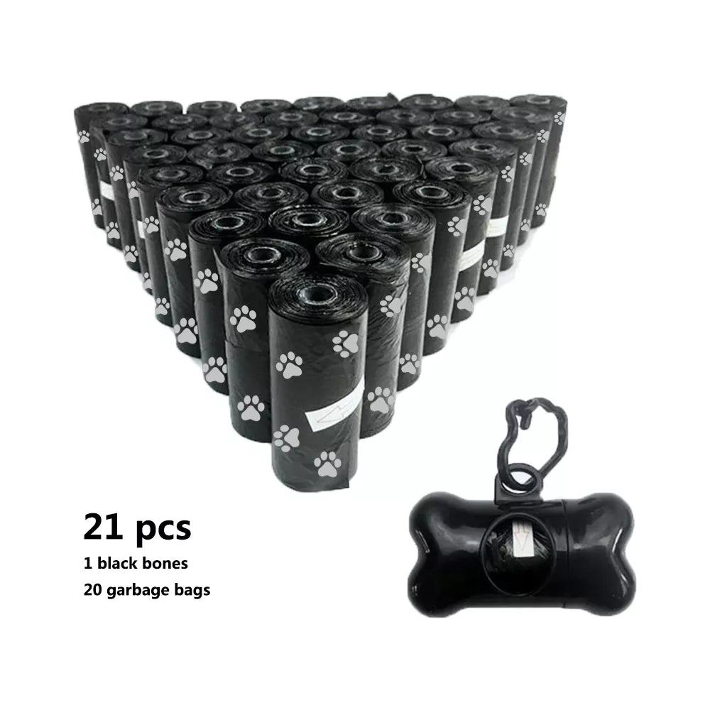 Dog Waste Bags 20 Refill Rolls + 1 Free Dispenser Leash Clip