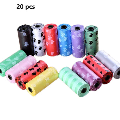 Dog Waste Bags 20 Refill Rolls + 1 Free Dispenser Leash Clip